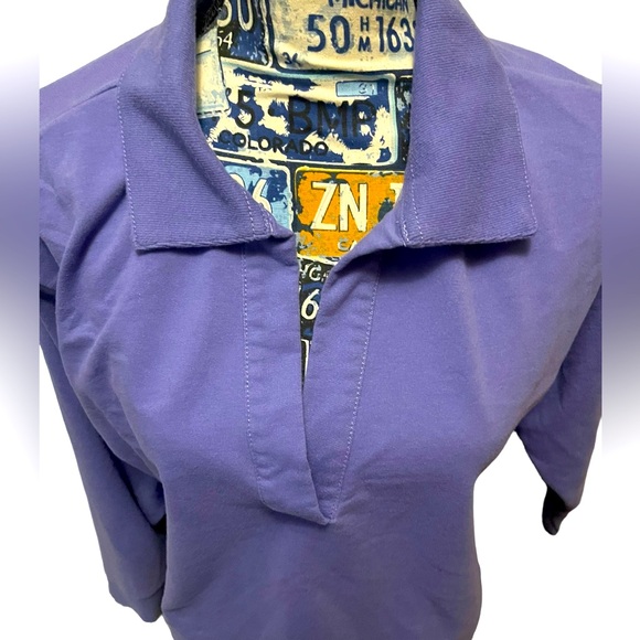 Athleta S Retroterry Polo Sweatshirt Small Dark Adonis (Purple) - Picture 5 of 10